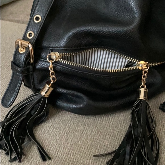 Black drawstring hobo bag - Picture 5 of 5